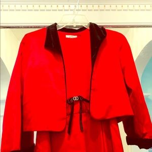 Us Angels red formal-satin dress & jacket